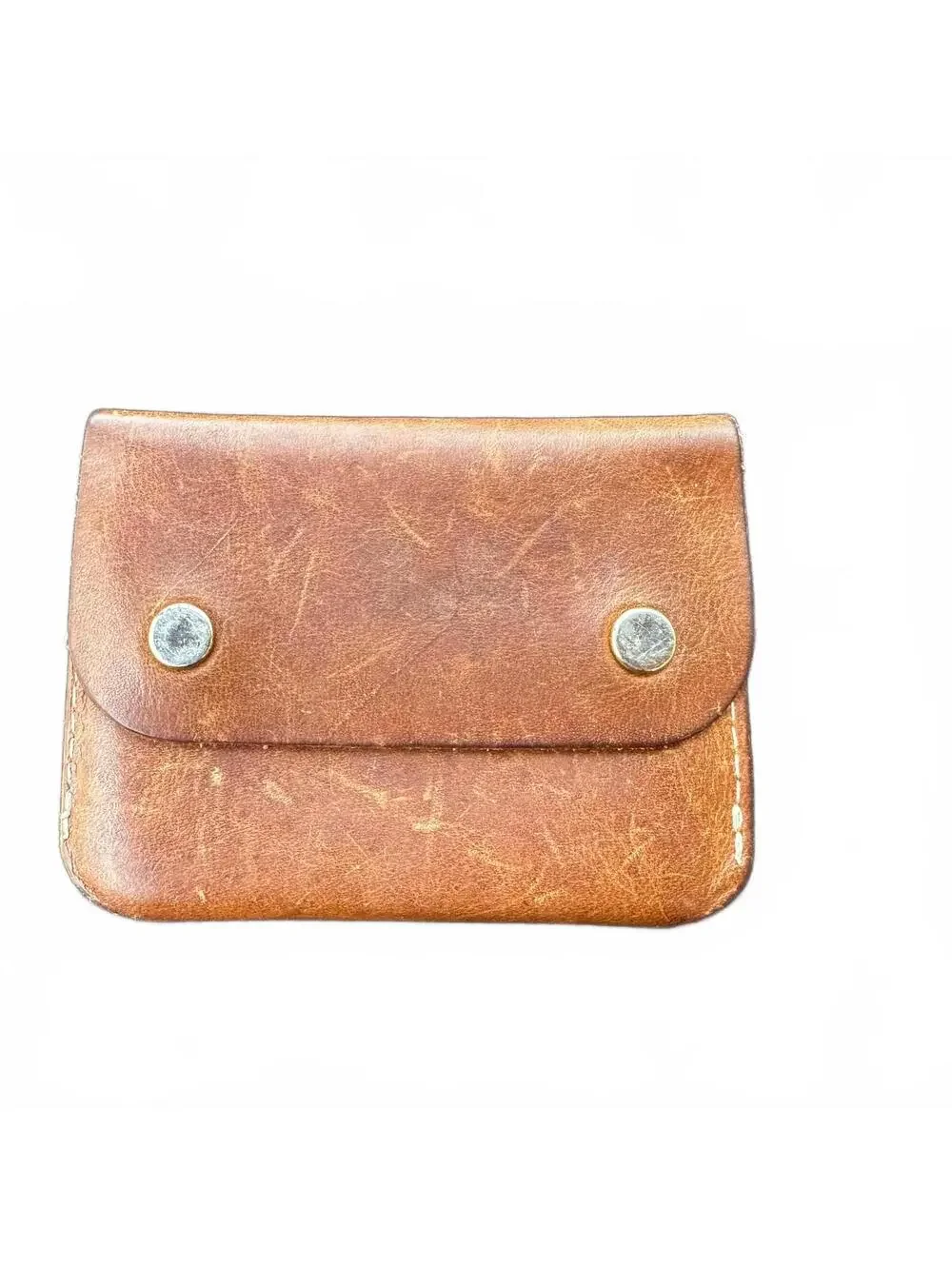 Vintage Distressed Leather Minimalist Card Wallet